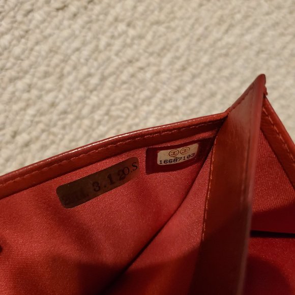 CHANEL RED CAMELLIA LAMBSKIN LONG WALLET - Picture 7 of 12